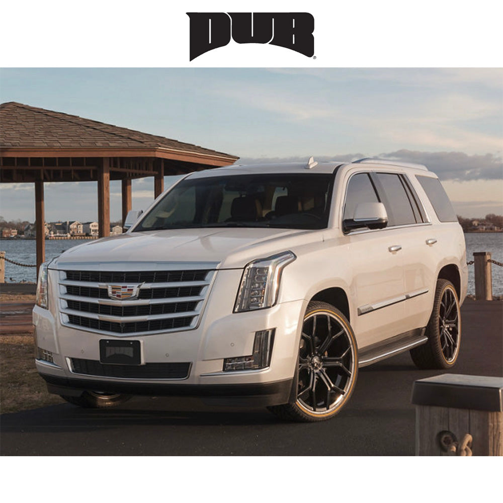 キャデラック エスカレード用 ダブ ロイヤルティ 22x9.5J ET 30 フロント、リア グロスブラック ホイール４本セット (消費税、送料込み)