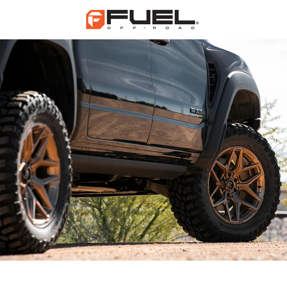 トヨタ ランドクルーザー用  フューエル フラックス 18x9J ET 20 フロント、リア プラチナブロンズ ホイール４本セット　Fuel FLUX 18X9 6X5.5 106 +20 PLTNM-BRNZ (消費税、送料込み)