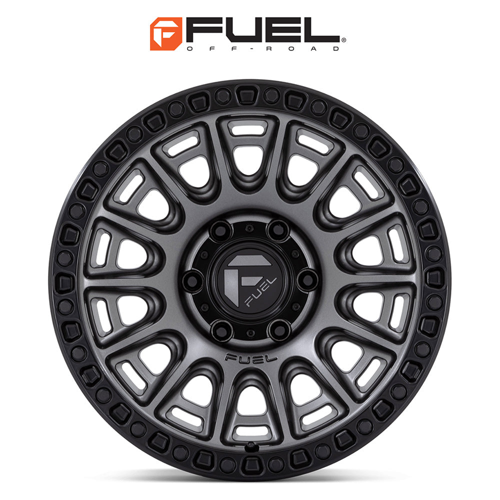 トヨタ ランドクルーザー用 フューエル サイクル 17x8.5J ET 25 フロント、リア マット ガンメタル ブラックリング ホイール４本セット　Fuel CYCLE 17X8.5 6X5.5 106 GDB +25 (消費税、送料込み)