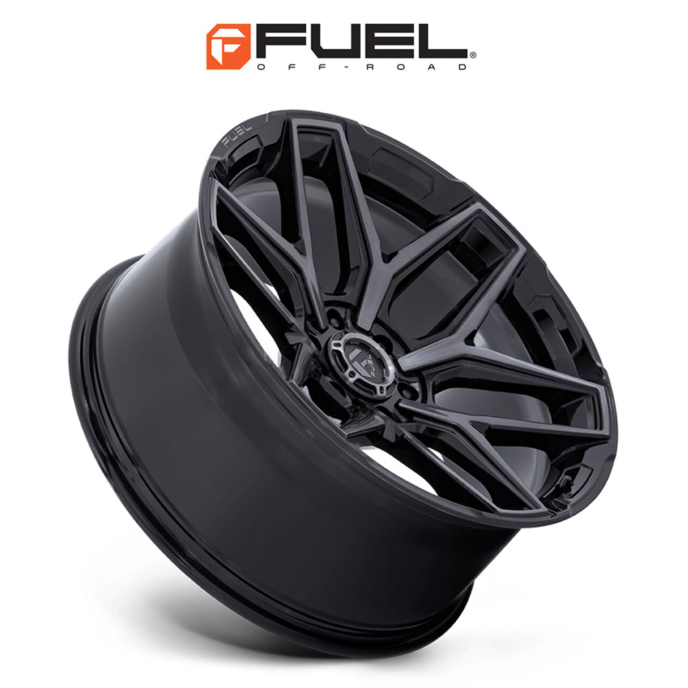 トヨタ ランドクルーザー用  フューエル フラックス 18x9J ET 20 フロント、リア グロスブラックブラッシュドフェイス グレー ダブルダークティント ホイール４本セット　Fuel FLUX 18X9 6X5.5 106 +20 G-BLK GTCC (消費税、送料込み)