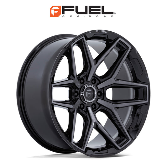 トヨタ ランドクルーザー用  フューエル フラックス 18x9J ET 20 フロント、リア グロスブラックブラッシュドフェイス グレー ダブルダークティント ホイール４本セット　Fuel FLUX 18X9 6X5.5 106 +20 G-BLK GTCC (消費税、送料込み)