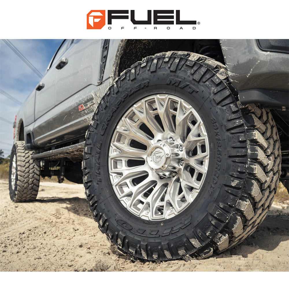 トヨタ ランドクルーザー用  フューエル トラックス 20x9J ET 20 フロント、リア グロスシルバー(マシニング加工済みフェイス) ホイール４本セット　Fuel TRAX 20X9 6X5.5 106 +20 G-SLV MACH-FC (消費税、送料込み)
