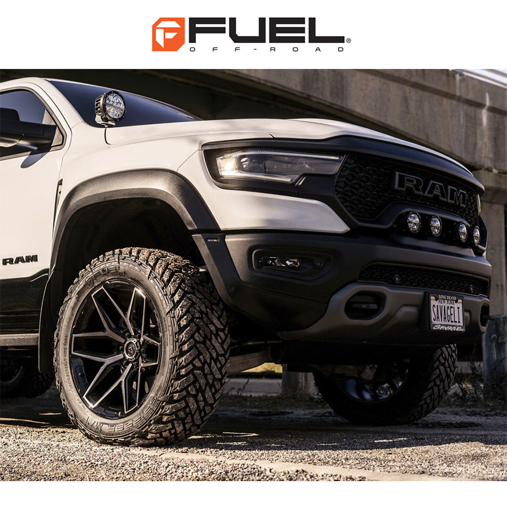 トヨタ ランドクルーザー用  フューエル フラックス 18x9J ET 20 フロント、リア グロスブラックブラッシュドフェイス グレー ダブルダークティント ホイール４本セット　Fuel FLUX 18X9 6X5.5 106 +20 G-BLK GTCC (消費税、送料込み)