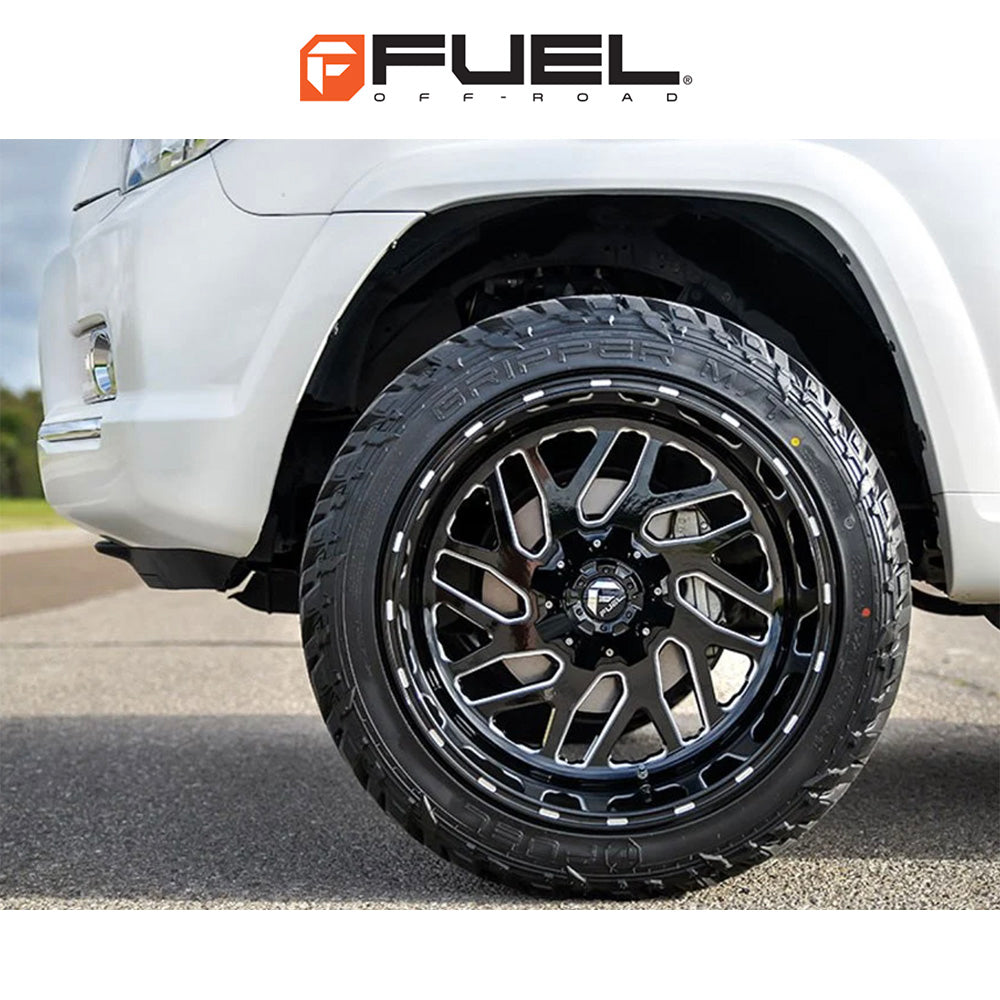 トヨタ ランドクルーザー用 フューエル トリトン 20x9J ET 20 フロント、リア グロスブラックミルド ホイール４本セット　Fuel TRITON 20X9 6X135/5.5 106.1 NBL +20 (消費税、送料込み)