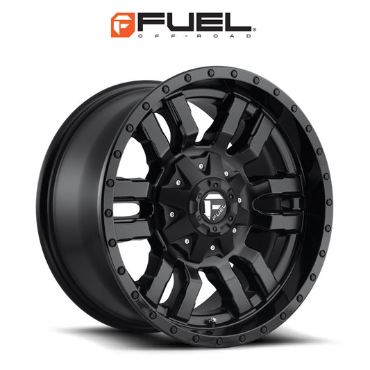 トヨタ ランドクルーザー用 フューエル スレッジ 18x9J ET 19 フロント、リア マットブラックグロスブラックリップ ホイール４本セット　Fuel SLEDGE 18X9 6X135/5.5 106.1 MBG +19 (消費税、送料込み)