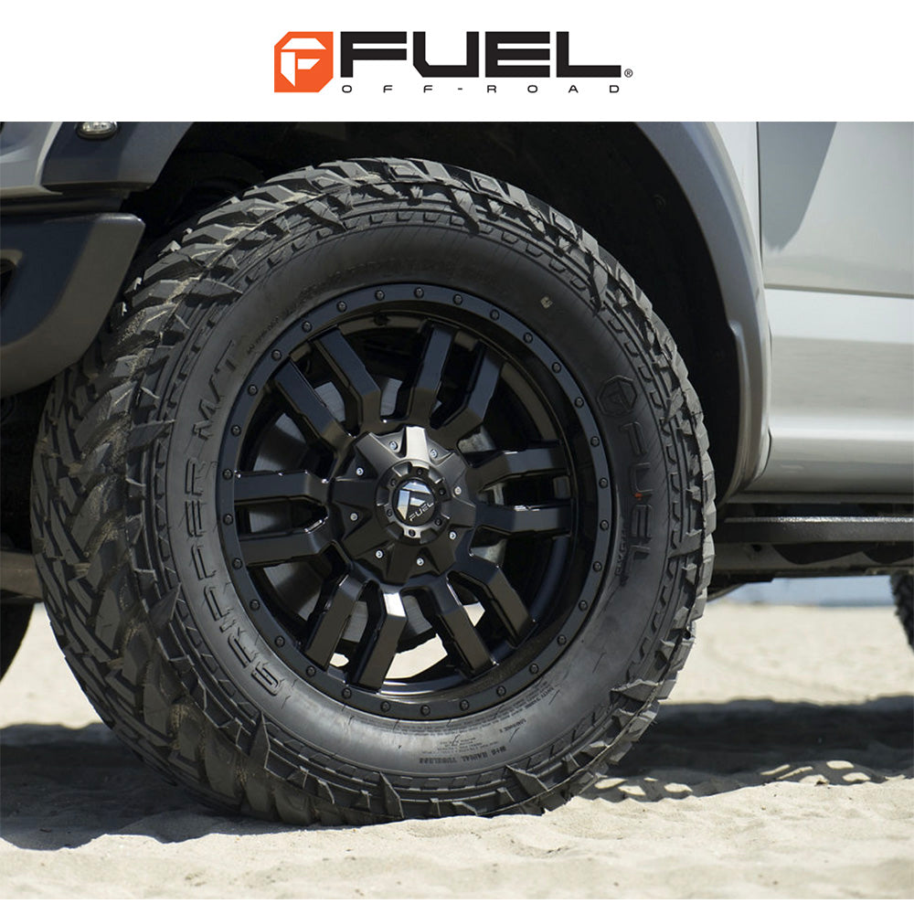 トヨタ ランドクルーザー用 フューエル スレッジ 18x9J ET 19 フロント、リア マットブラックグロスブラックリップ ホイール４本セット　Fuel SLEDGE 18X9 6X135/5.5 106.1 MBG +19 (消費税、送料込み)