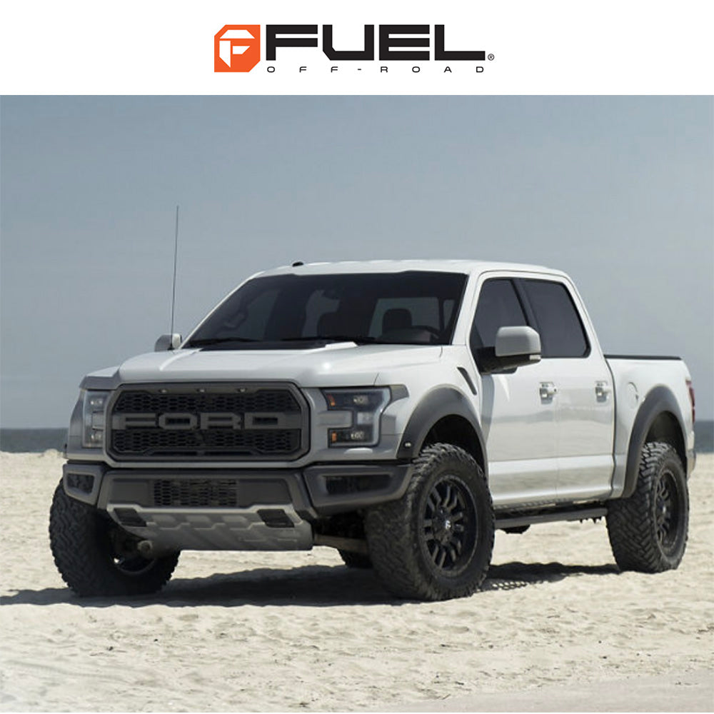 トヨタ ランドクルーザー用 フューエル スレッジ 18x9J ET 19 フロント、リア マットブラックグロスブラックリップ ホイール４本セット　Fuel SLEDGE 18X9 6X135/5.5 106.1 MBG +19 (消費税、送料込み)
