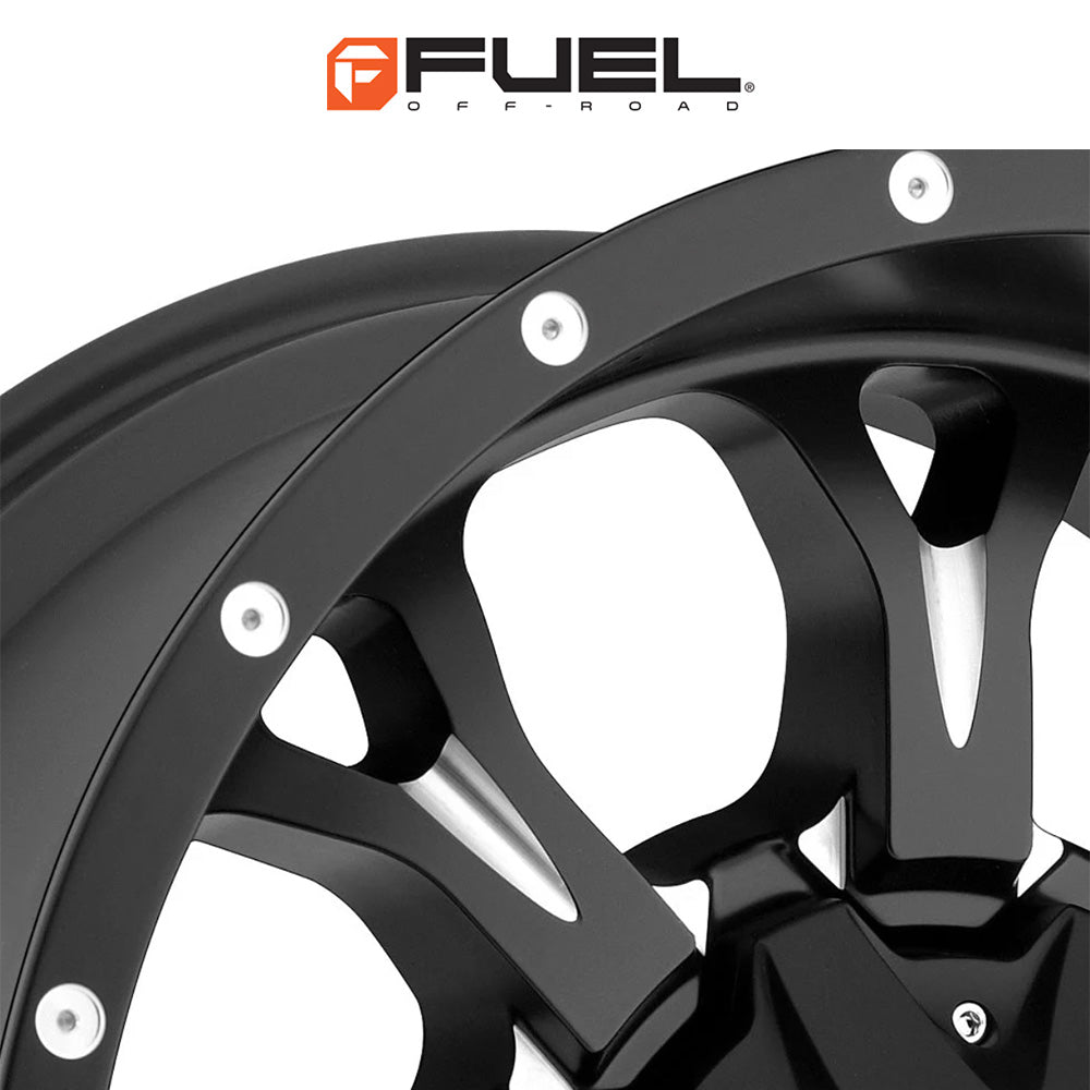 トヨタ ランドクルーザー用 フューエル クランク 18x9J ET 20 フロント、リア マットブラックミルド ホイール４本セット　Fuel KRANK 18X9 6X135/5.5 106.1 NBD +20 (消費税、送料込み)