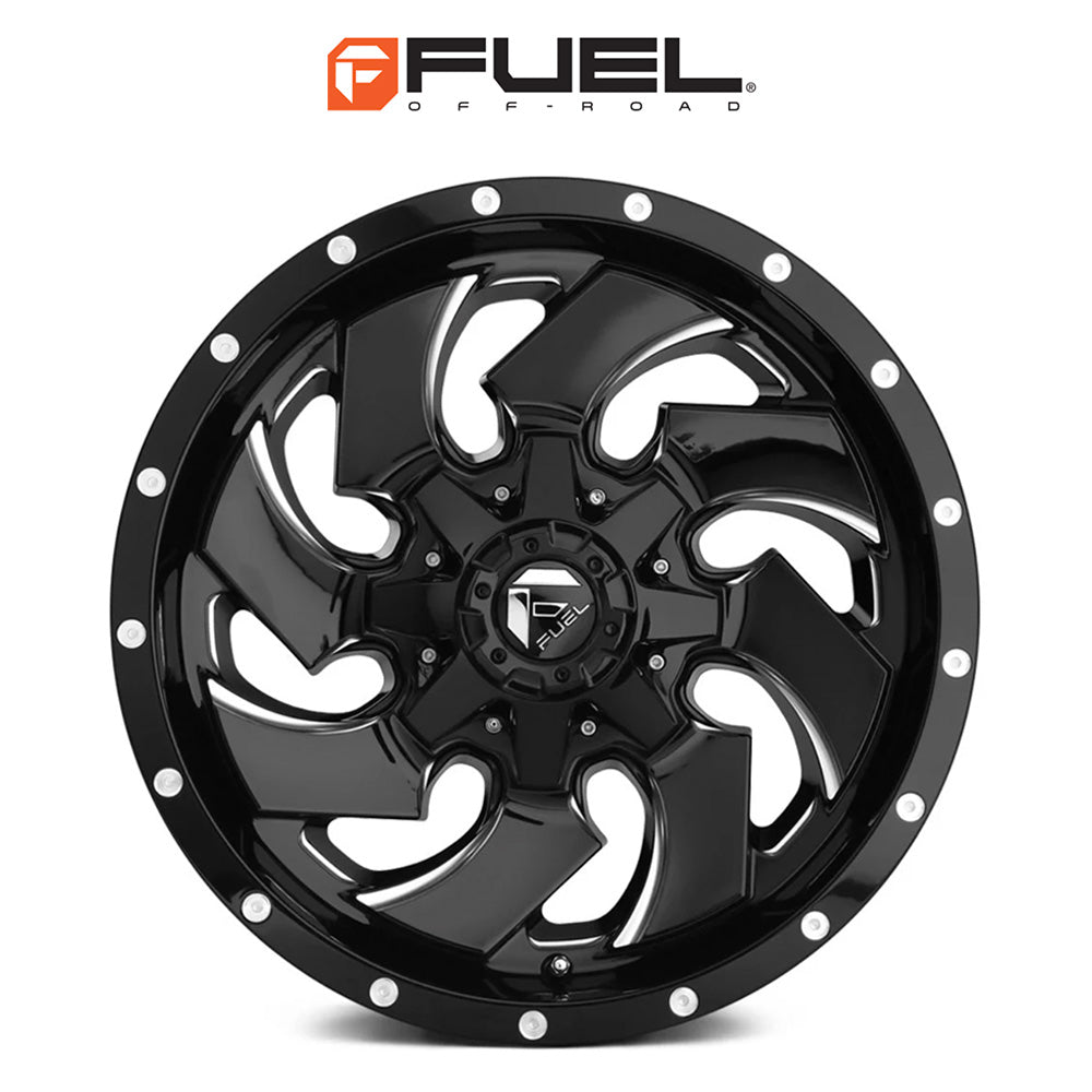 トヨタ ランドクルーザー用 フューエル クリーバー 20x9J ET 20 フロント、リア グロスブラックミルド ホイール４本セット　Fuel CLEAVER 20X9 6X135/5.5 106.1 NBL +20 (消費税、送料込み)