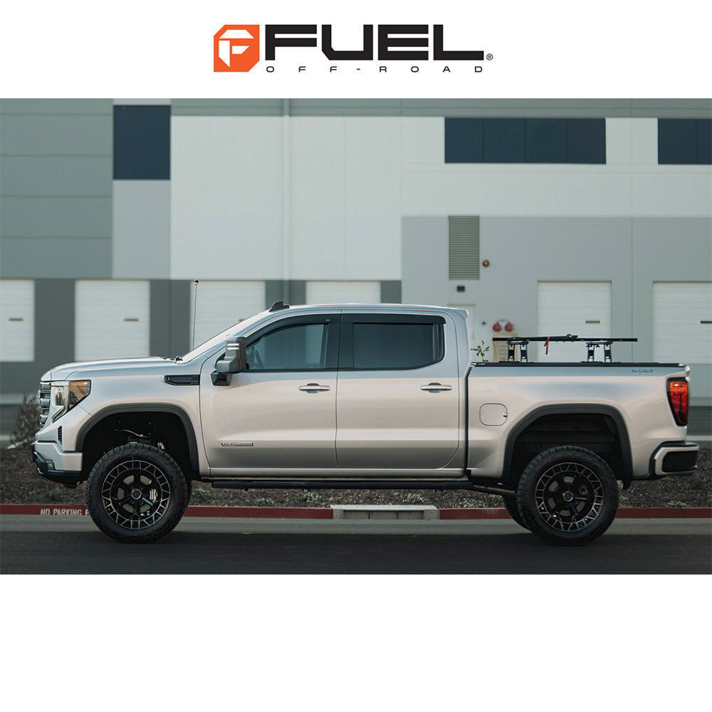 トヨタ ランドクルーザー用  フューエル チャージャー 20x9J ET 20 フロント、リア グロスブラック ブラッシュド ダブルダークティント ホイール４本セット　Fuel CHARGER 20X9 6X5.5 106 +20 G-BLK BRS-DDT (消費税、送料込み)