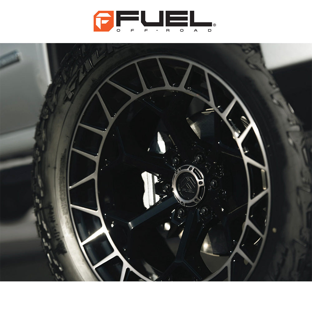 トヨタ ランドクルーザー用  フューエル チャージャー 20x9J ET 20 フロント、リア グロスブラック ブラッシュド ダブルダークティント ホイール４本セット　Fuel CHARGER 20X9 6X5.5 106 +20 G-BLK BRS-DDT (消費税、送料込み)