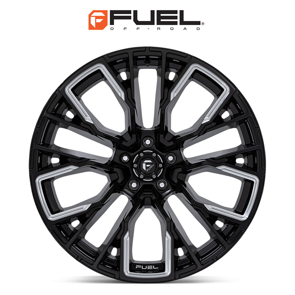 トヨタ ランドクルーザー用 フューエル リーバー 20x9J ET 20 フロント、リア グロスブラックミルド ホイール４本セット　Fuel REBAR 20X9 6X5.5 106 NBL +20 (消費税、送料込み)