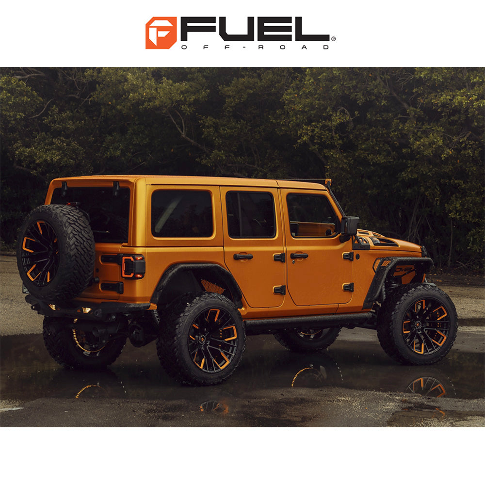 トヨタ ランドクルーザー用 フューエル リーバー 20x9J ET 20 フロント、リア グロスブラックミルド ホイール４本セット　Fuel REBAR 20X9 6X5.5 106 NBL +20 (消費税、送料込み)