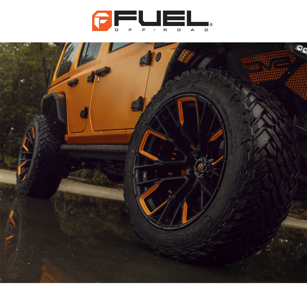 トヨタ ランドクルーザー用 フューエル リーバー 20x9J ET 20 フロント、リア グロスブラックミルド ホイール４本セット　Fuel REBAR 20X9 6X5.5 106 NBL +20 (消費税、送料込み)