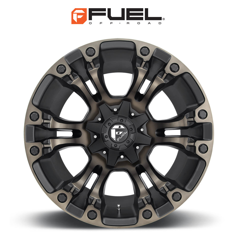 トヨタ ランドクルーザー用 フューエル ベイパー 18x9J ET 19 フロント、リア マットブラック ダブルダークティント ホイール４本セット　Fuel VAPOR 18X9 6X135/5.5 106 M-BLK DT +19 (消費税、送料込み)