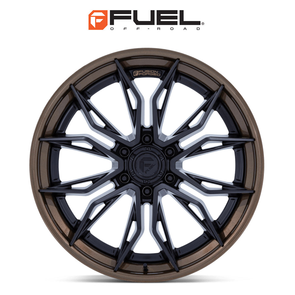 トヨタ ランドクルーザー用 フューエル ミューティニー 20x9J ET 20 フロント、リア マットブラック（グロスブロンズのリップ付き）フュージョンフォージドホイール４本セット　Fuel MUTINY 20X9 6X5.5 106 +20 M-BLK G-BRNZ (消費税、送料込み)