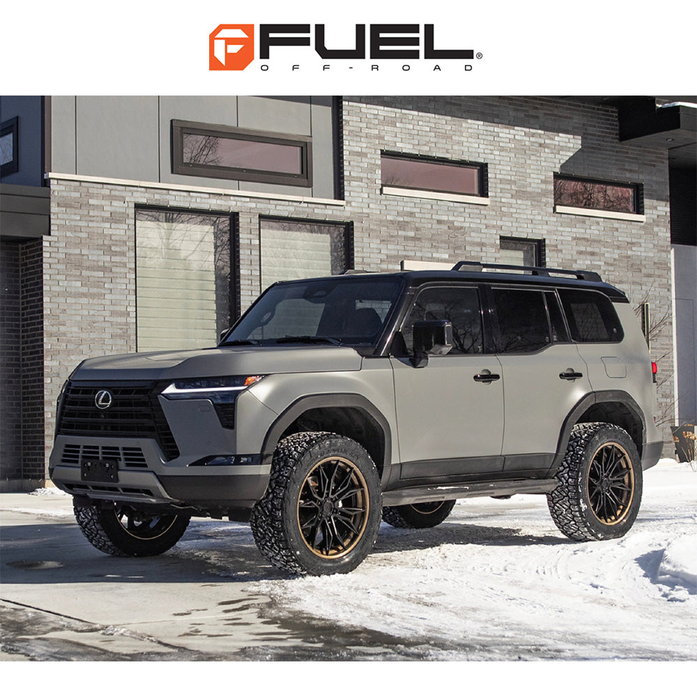 トヨタ ランドクルーザー用 フューエル ミューティニー 20x9J ET 20 フロント、リア マットブラック（グロスブロンズのリップ付き）フュージョンフォージドホイール４本セット　Fuel MUTINY 20X9 6X5.5 106 +20 M-BLK G-BRNZ (消費税、送料込み)
