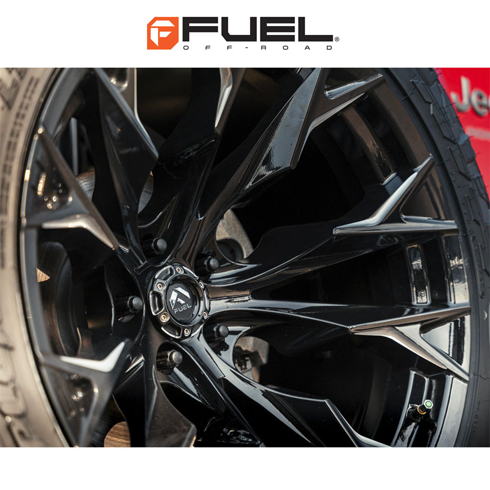 トヨタ ランドクルーザー用 フューエル フレイム 20x9J ET 20 フロント、リア グロスブラックミルド ホイール４本セット　Fuel FLAME 20X9 6X5.5 106 NBL +20 (消費税、送料込み)