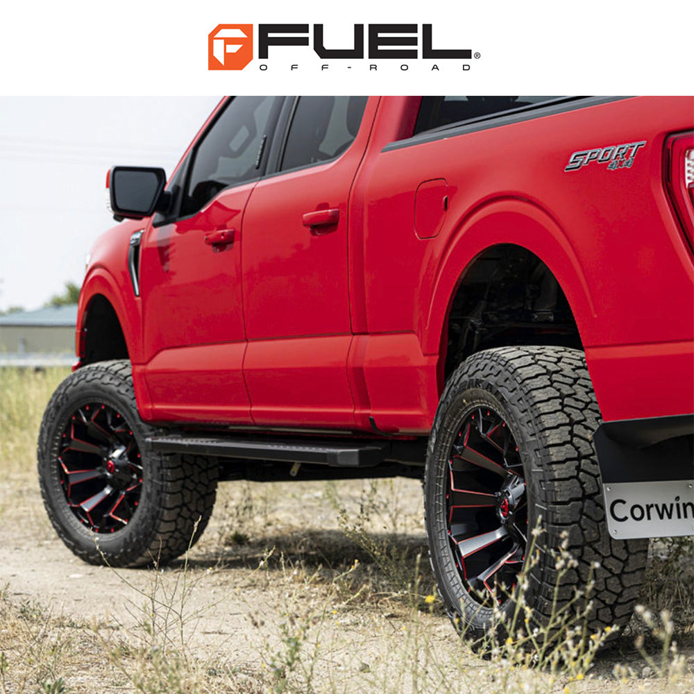 トヨタ ランドクルーザー用 フューエル アサルト 20x9J ET 19 フロント、リア マットブラック レッドミルド ホイール４本セット　Fuel ASSAULT 20X9 6X135/5.5 106.1 MBQ 19MM (消費税、送料込み)