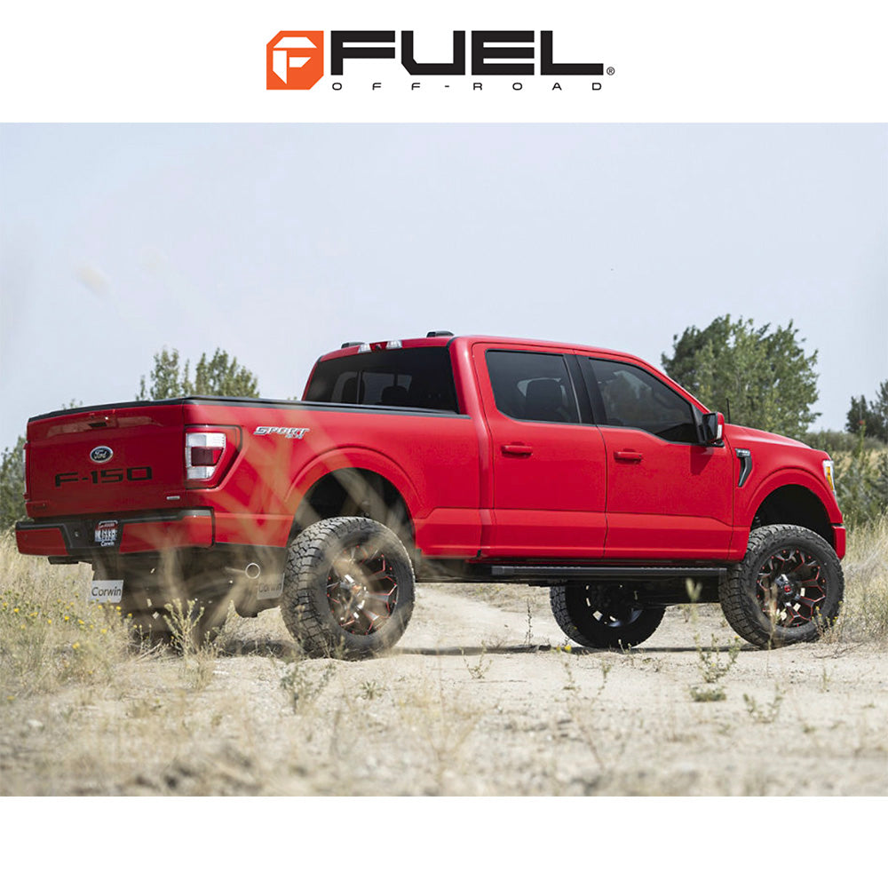 トヨタ ランドクルーザー用 フューエル アサルト 20x9J ET 19 フロント、リア マットブラック レッドミルド ホイール４本セット　Fuel ASSAULT 20X9 6X135/5.5 106.1 MBQ 19MM (消費税、送料込み)