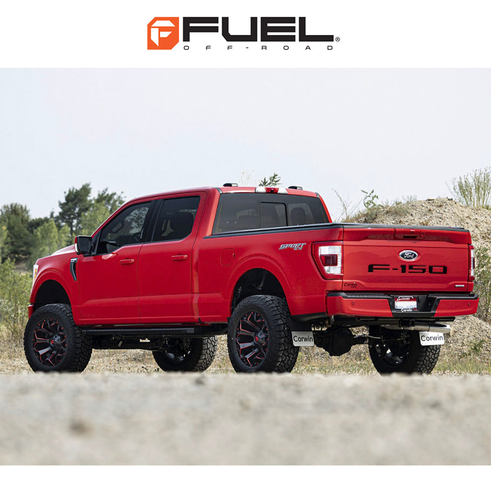 トヨタ ランドクルーザー用 フューエル アサルト 20x9J ET 19 フロント、リア マットブラック レッドミルド ホイール４本セット　Fuel ASSAULT 20X9 6X135/5.5 106.1 MBQ 19MM (消費税、送料込み)