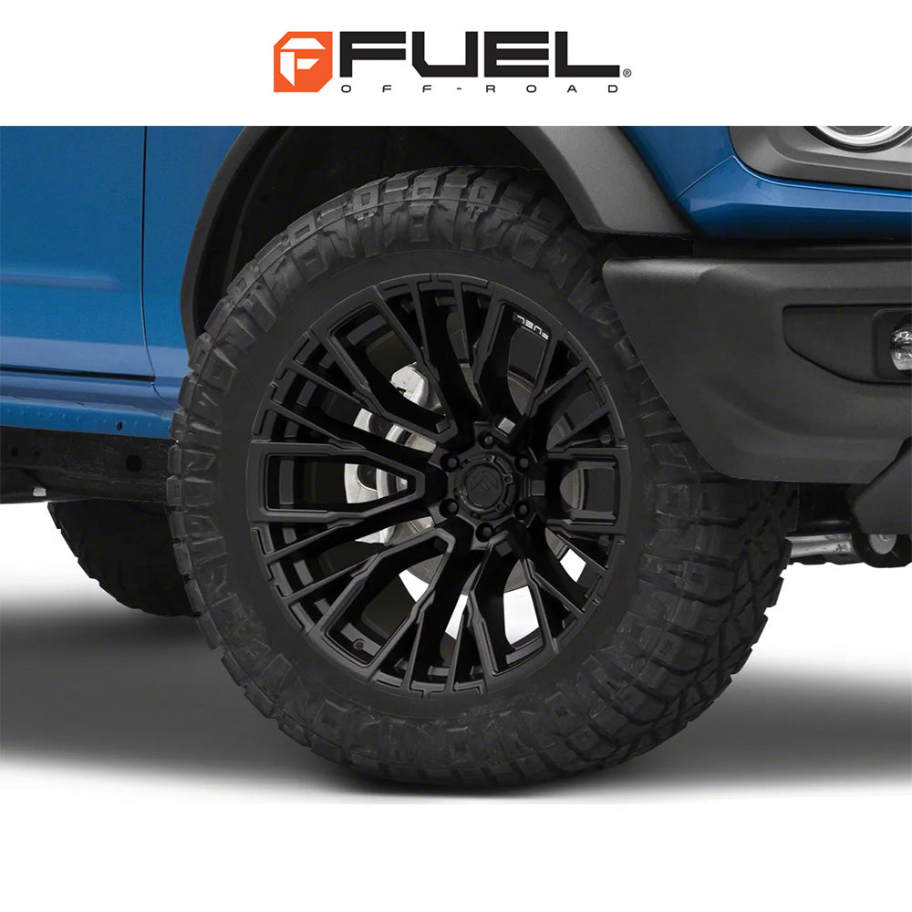 トヨタ ランドクルーザー用 フューエル リーバー 20x9J ET 20 フロント、リア ブラックアウト ホイール４本セット　Fuel REBAR 20X9 6X5.5 106 BD +20 (消費税、送料込み)