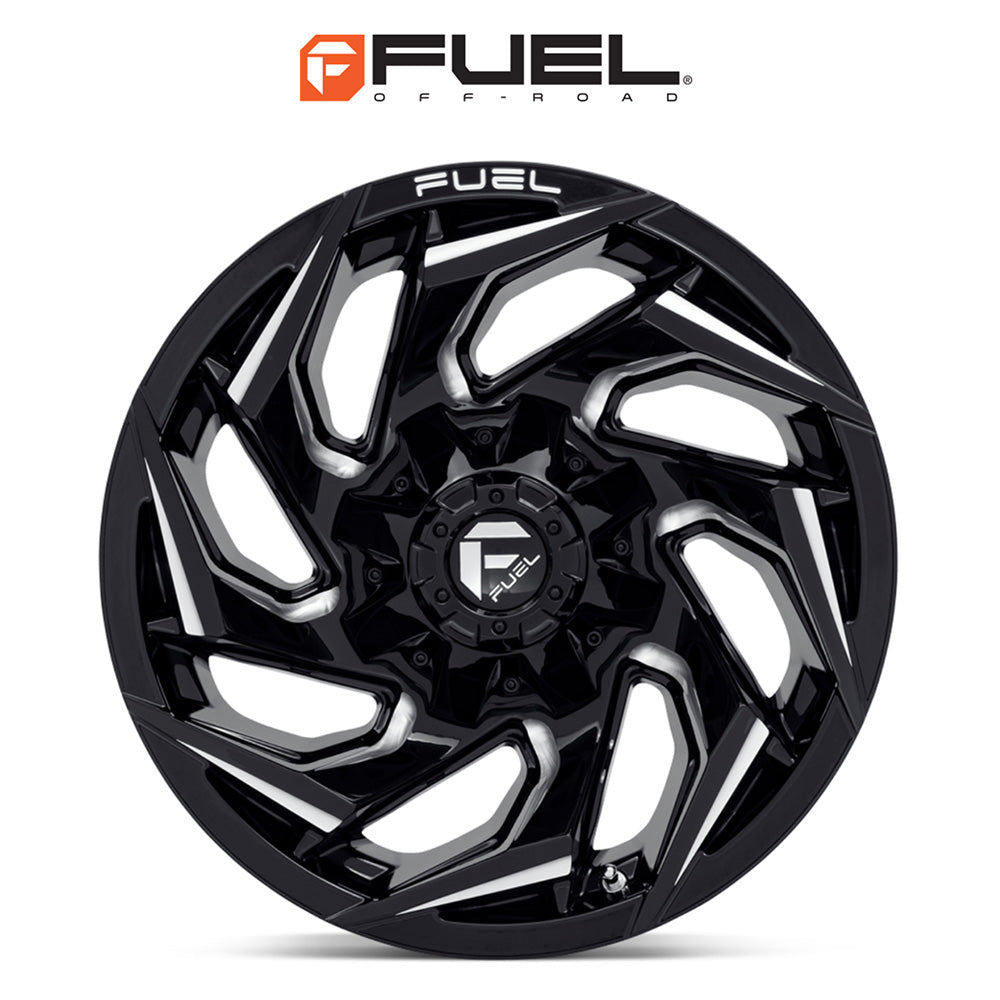 トヨタ ランドクルーザー用 フューエル リアクション 20x9J ET 20 フロント、リア グロスブラックミルド ホイール４本セット　Fuel REACTION 20X9 6X135/5.5 106.1 NBL 20MM (消費税、送料込み)
