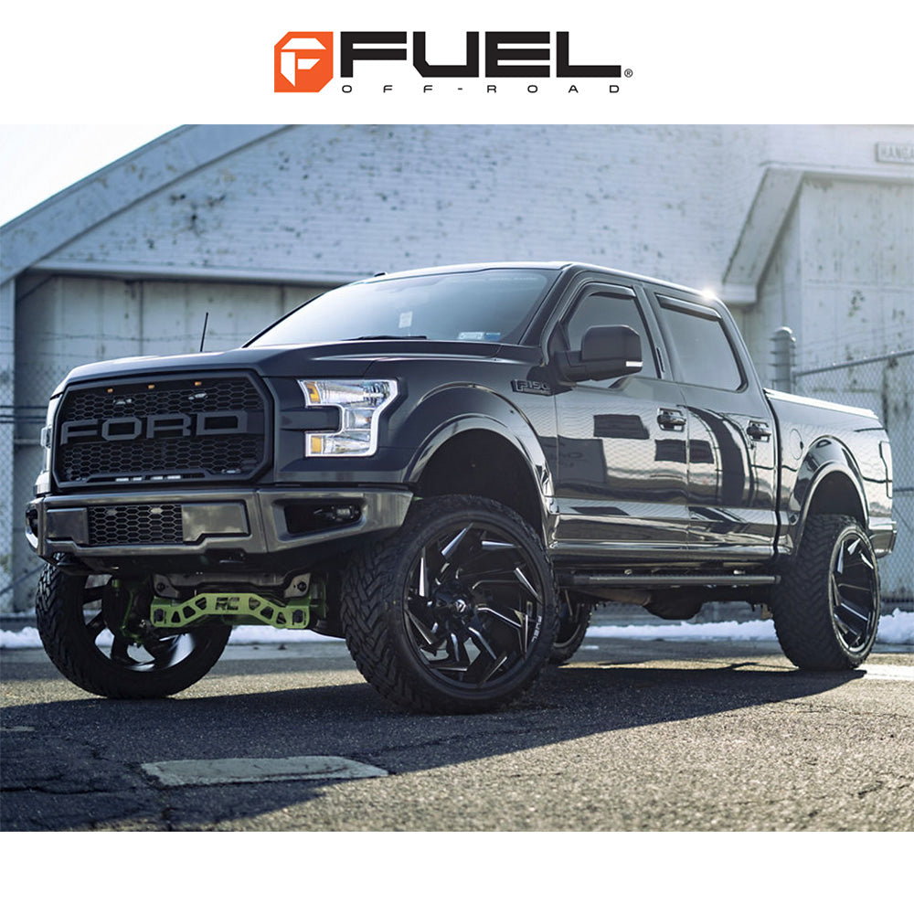 トヨタ ランドクルーザー用 フューエル リアクション 20x9J ET 20 フロント、リア グロスブラックミルド ホイール４本セット　Fuel REACTION 20X9 6X135/5.5 106.1 NBL 20MM (消費税、送料込み)