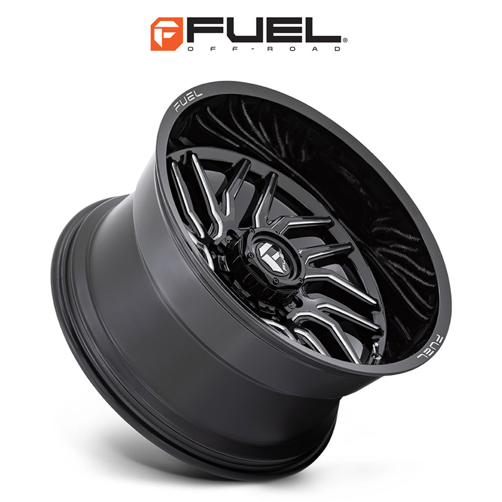 トヨタ ランドクルーザー用 フューエル ハリケーン 20x9J ET 20 フロント、リア グロスブラックミルド ホイール４本セット　Fuel HURRICANE 20X9 6X5.5 106 NBL +20 (消費税、送料込み)