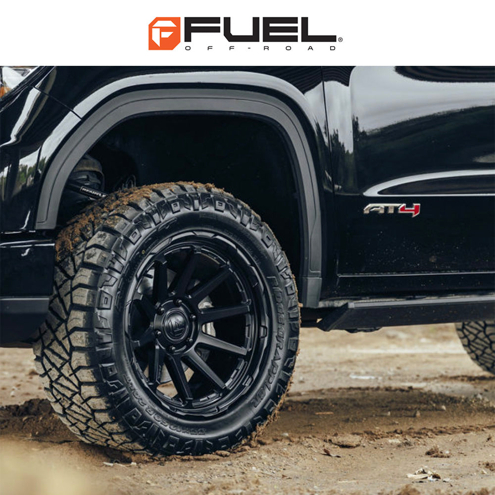 トヨタ ランドクルーザー用 フューエル サーキット 17x8.5J ET 25 フロント、リア マットブラック ホイール４本セット　Fuel CIRCUIT 17X8.5 6X5.5 106 +25 M-BLK (消費税、送料込み)