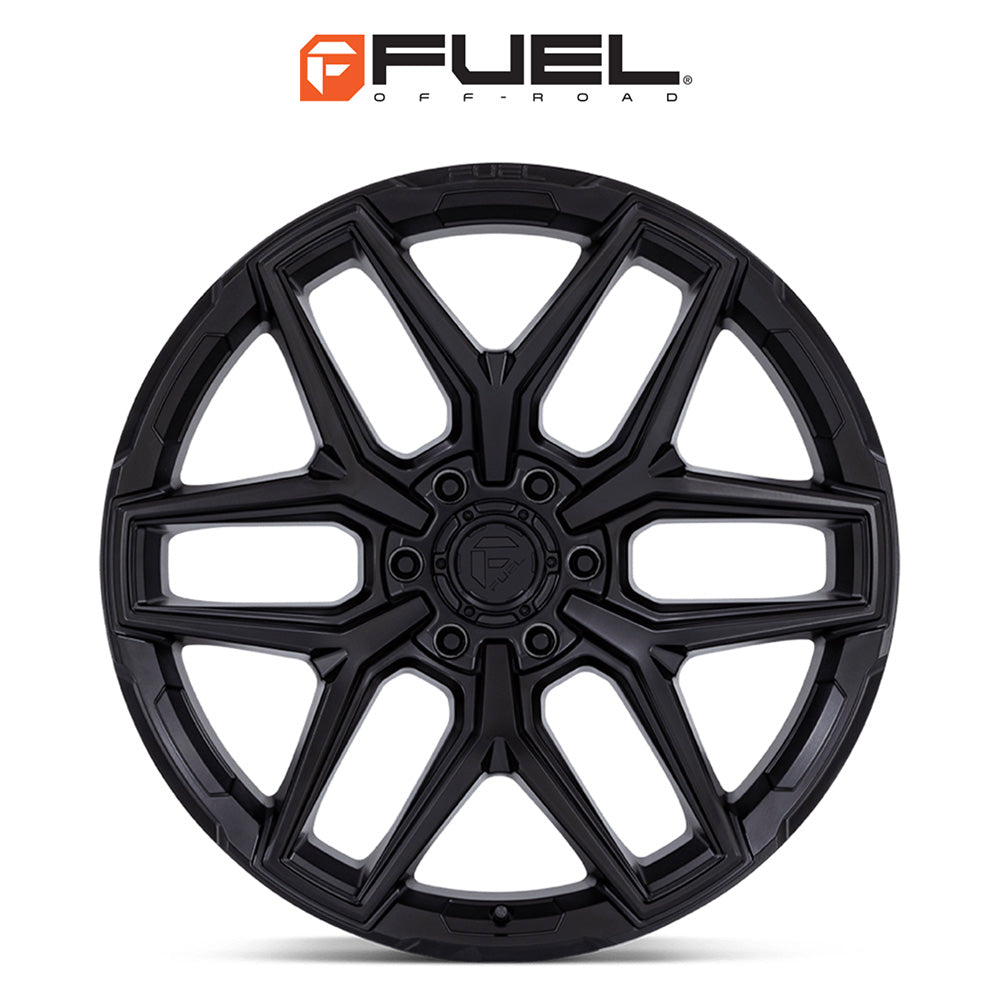 トヨタ ランドクルーザー用  フューエル フラックス 20x9J ET 20 フロント、リア ブラックアウト ホイール４本セット　Fuel FLUX 20X9 6X5.5 106 +20 BLK-OUT (消費税、送料込み)