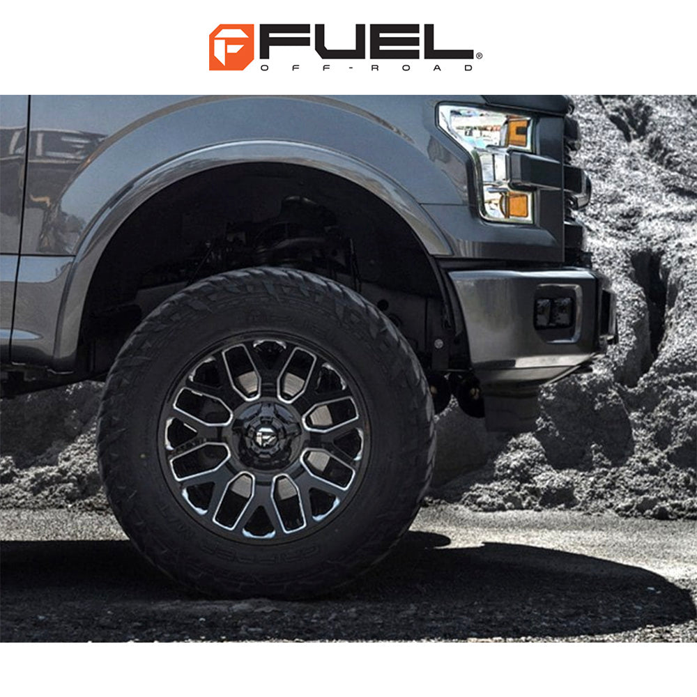 トヨタ ランドクルーザー用 フューエル ウォーリアー 20x9J ET 20 フロント、リア グロスブラックミルド ホイール４本セット　Fuel WARRIOR 20X9 6X135/5.5 106.1 NBL +20 (消費税、送料込み)