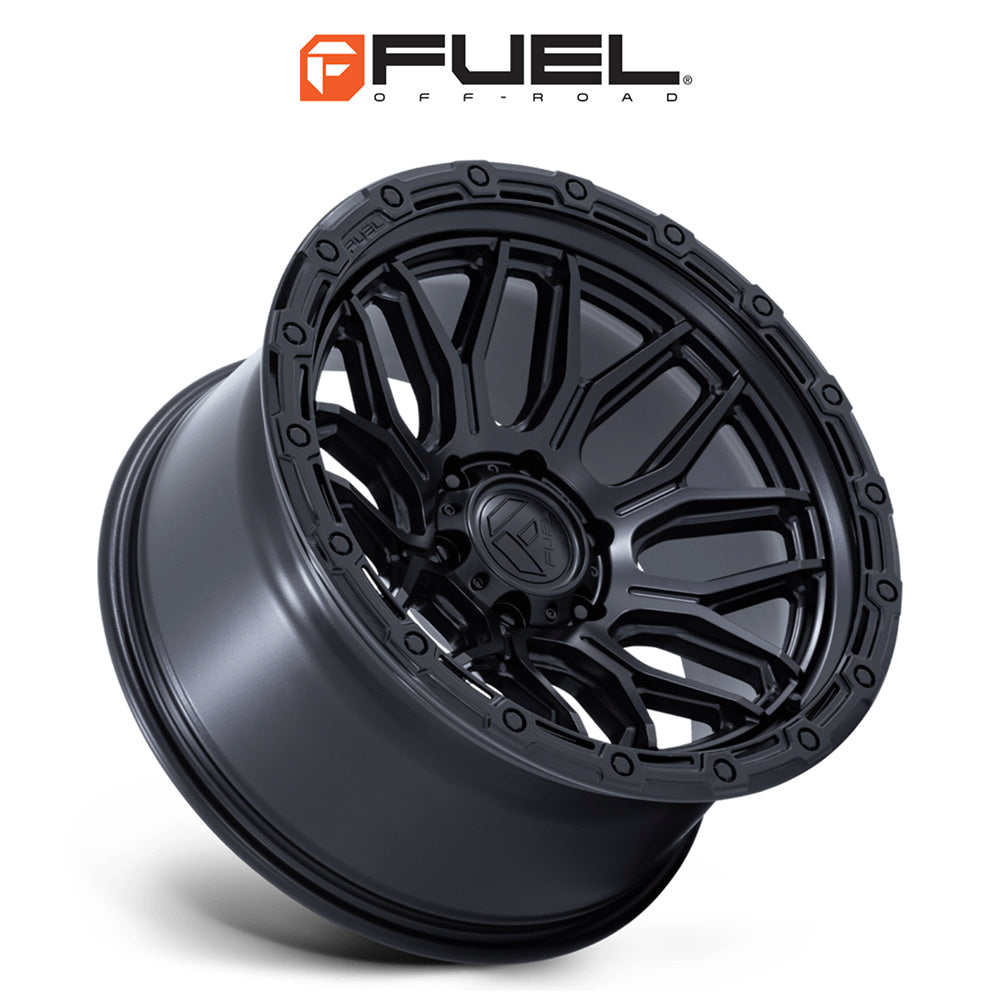 トヨタ ランドクルーザー用 フューエル サージ 18x9J ET 20 フロント、リア マットブラック グロスブラック リップ ホイール４本セット　Fuel SURGE 18X9 6X5.5 106 +20 M-BLK GB-LP (消費税、送料込み)