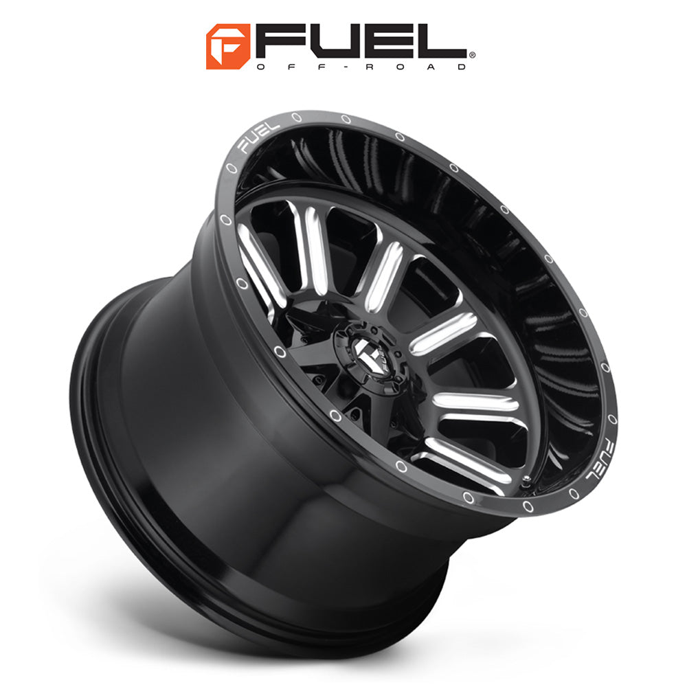 トヨタ ランドクルーザー用 フューエル ハードライン 20x9J ET 19 フロント、リア グロスブラックミルド ホイール４本セット　Fuel HARDLINE 20X9 6X135/5.5 NBL 106.1 19 (消費税、送料込み)