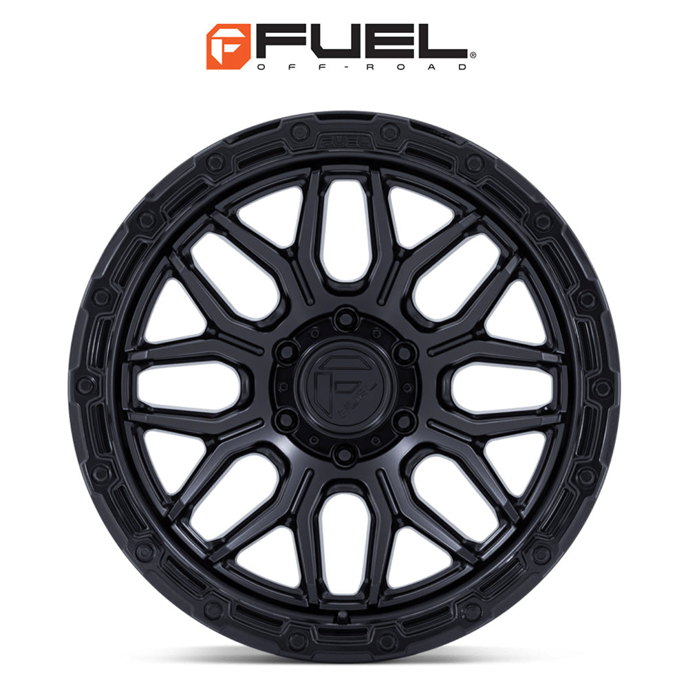 トヨタ ランドクルーザー用 フューエル サージ 18x9J ET 20 フロント、リア マットブラック グロスブラック リップ ホイール４本セット　Fuel SURGE 18X9 6X5.5 106 +20 M-BLK GB-LP (消費税、送料込み)