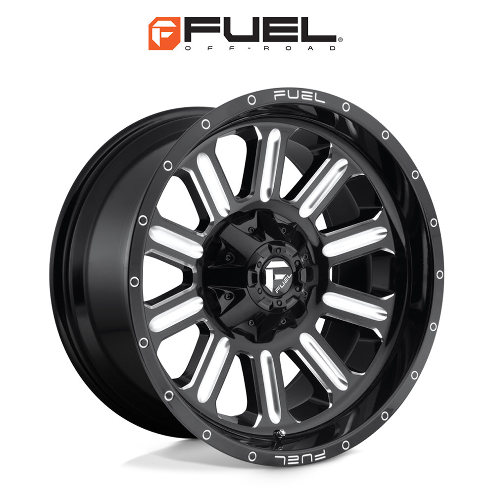 トヨタ ランドクルーザー用 フューエル ハードライン 20x9J ET 19 フロント、リア グロスブラックミルド ホイール４本セット　Fuel HARDLINE 20X9 6X135/5.5 NBL 106.1 19 (消費税、送料込み)
