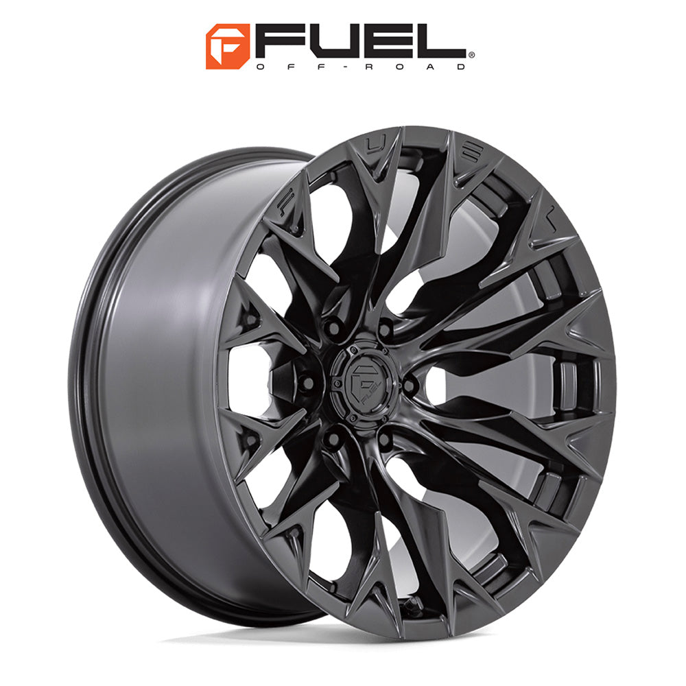 トヨタ ランドクルーザー用 フューエル フレイム 20x9J ET 20 フロント、リア ブラックアウト ホイール４本セット　Fuel FLAME 20X9 6X5.5 106 BD +20 (消費税、送料込み)