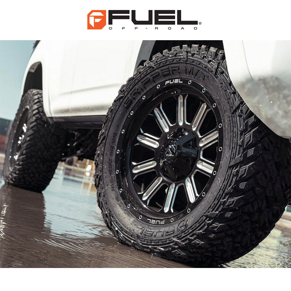 トヨタ ランドクルーザー用 フューエル ハードライン 20x9J ET 19 フロント、リア グロスブラックミルド ホイール４本セット　Fuel HARDLINE 20X9 6X135/5.5 NBL 106.1 19 (消費税、送料込み)