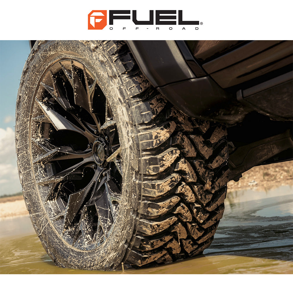 トヨタ ランドクルーザー用 フューエル フレイム 20x9J ET 20 フロント、リア ブラックアウト ホイール４本セット　Fuel FLAME 20X9 6X5.5 106 BD +20 (消費税、送料込み)