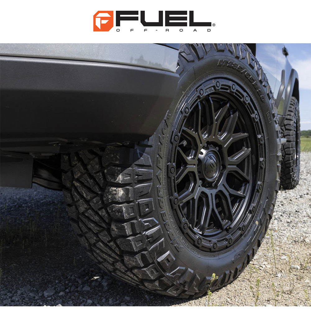トヨタ ランドクルーザー用 フューエル サージ 18x9J ET 20 フロント、リア マットブラック グロスブラック リップ ホイール４本セット　Fuel SURGE 18X9 6X5.5 106 +20 M-BLK GB-LP (消費税、送料込み)