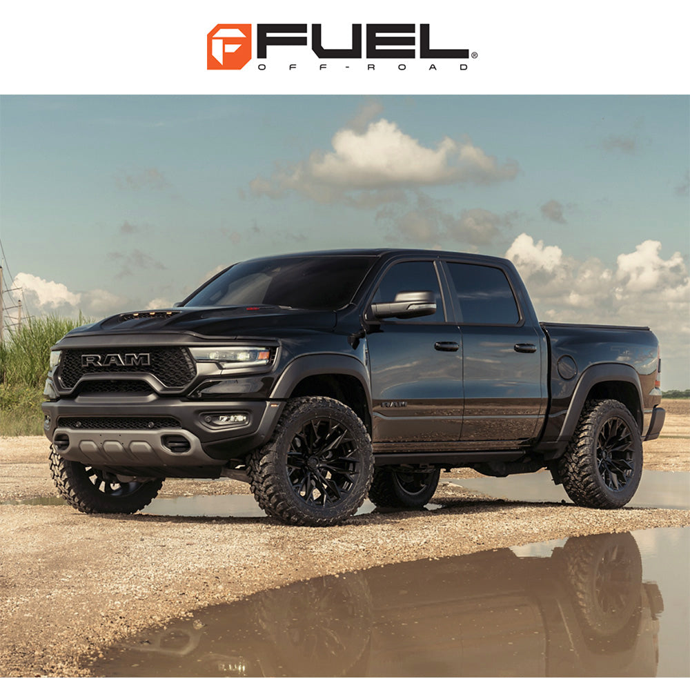 トヨタ ランドクルーザー用 フューエル フレイム 20x9J ET 20 フロント、リア ブラックアウト ホイール４本セット　Fuel FLAME 20X9 6X5.5 106 BD +20 (消費税、送料込み)