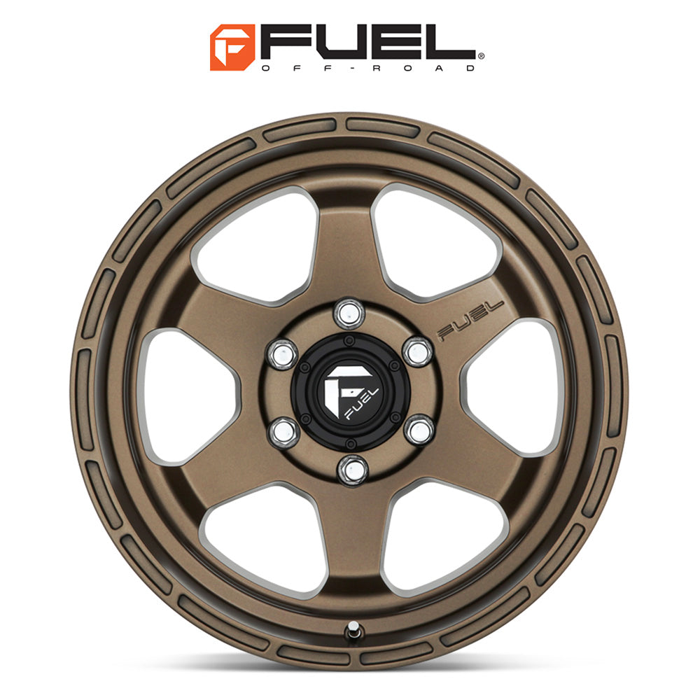 トヨタ ランドクルーザー用 フューエル ショック 17x9J ET 20 フロント、リア マットブロンズ ホイール４本セット　Fuel SHOK 17X9 6X5.5 106.1 ZD +20 (消費税、送料込み)