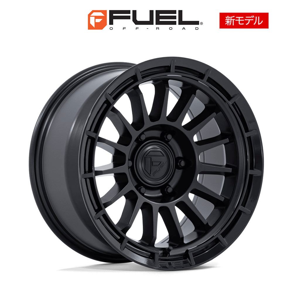 トヨタ ランドクルーザー用 フューエル アセンド 17x8.5J ET 25 フロント、リア マットブラック グロスブラック リップ ホイール４本セット　Fuel ASCEND 17X8.5 6X5.5 106 +25 M-BLK-GB-LP (消費税、送料込み)