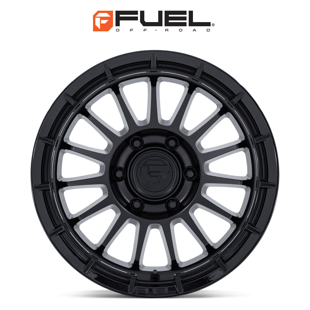 トヨタ ランドクルーザー用 フューエル アセンド 17x8.5J ET 25 フロント、リア マットブラック グロスブラック リップ ホイール４本セット　Fuel ASCEND 17X8.5 6X5.5 106 +25 M-BLK-GB-LP (消費税、送料込み)