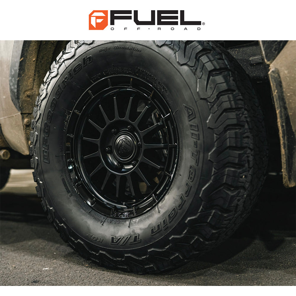 トヨタ ランドクルーザー用 フューエル アセンド 17x8.5J ET 25 フロント、リア マットブラック グロスブラック リップ ホイール４本セット　Fuel ASCEND 17X8.5 6X5.5 106 +25 M-BLK-GB-LP (消費税、送料込み)