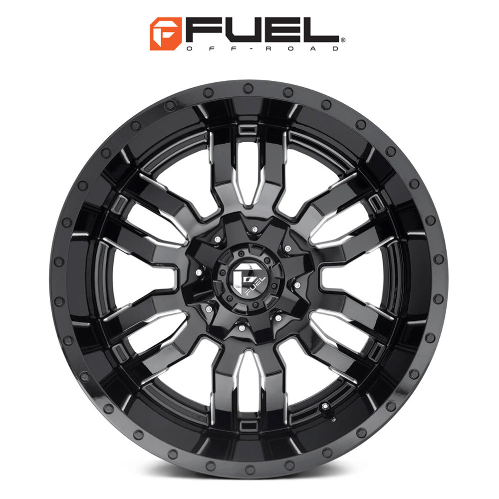 トヨタ ランドクルーザー用 フューエル スレッジ 20x9J ET 19 フロント、リア グロスブラックミルド ホイール４本セット　Fuel SLEDGE 20X9 6X135/5.5 106.1 NBL +19 (消費税、送料込み)