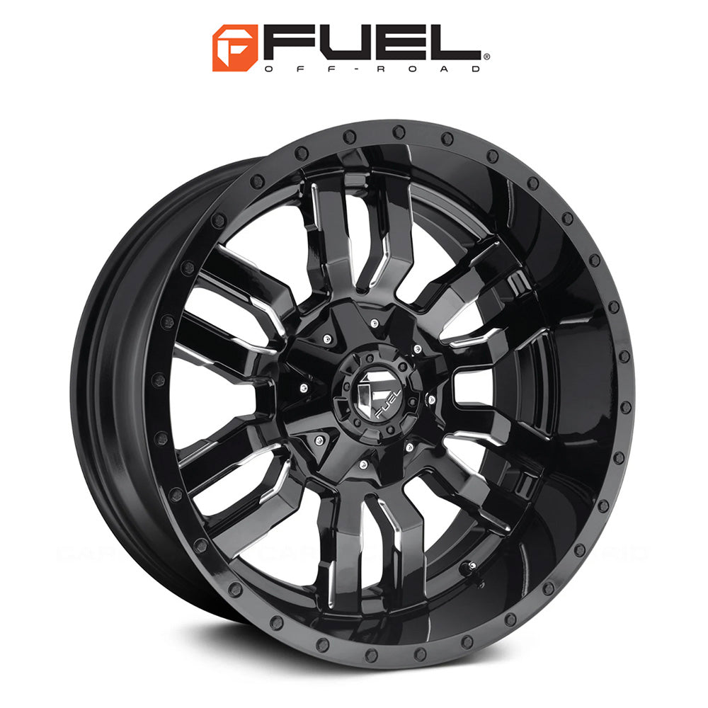 トヨタ ランドクルーザー用 フューエル スレッジ 20x9J ET 19 フロント、リア グロスブラックミルド ホイール４本セット　Fuel SLEDGE 20X9 6X135/5.5 106.1 NBL +19 (消費税、送料込み)
