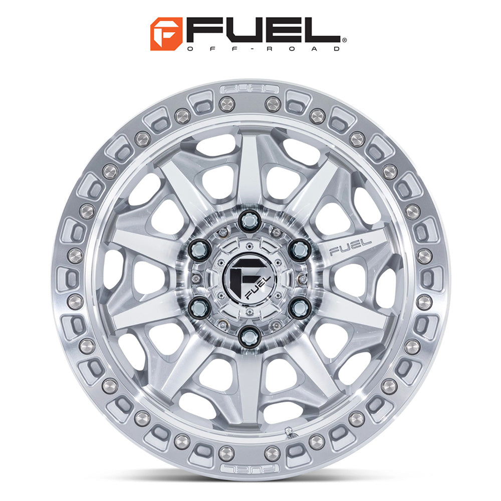 トヨタ ランドクルーザー用 フューエル カバート 18x9J ET 20 フロント、リア シルバーマシンドフェイス ホイール４本セット　Fuel COVERT 18X9 6X5.5 106 +20 SLV-MACH-FC (消費税、送料込み)