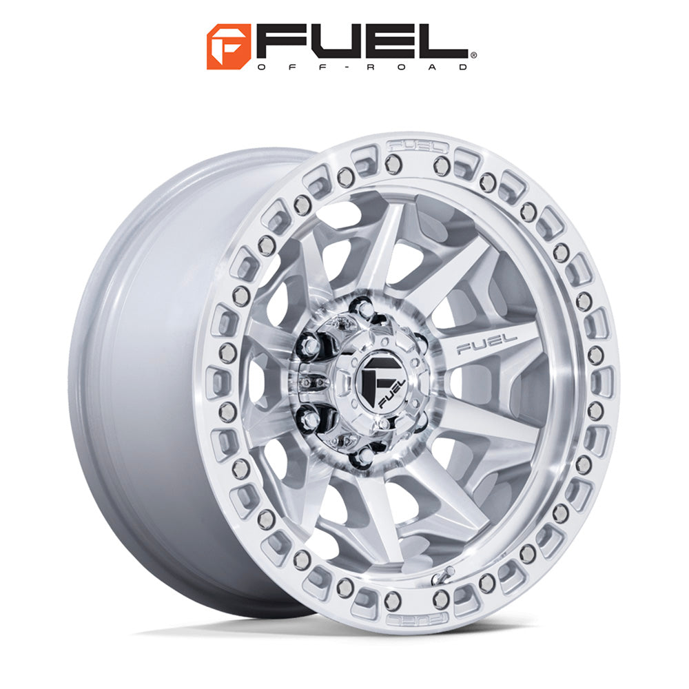 トヨタ ランドクルーザー用 フューエル カバート 18x9J ET 20 フロント、リア シルバーマシンドフェイス ホイール４本セット　Fuel COVERT 18X9 6X5.5 106 +20 SLV-MACH-FC (消費税、送料込み)