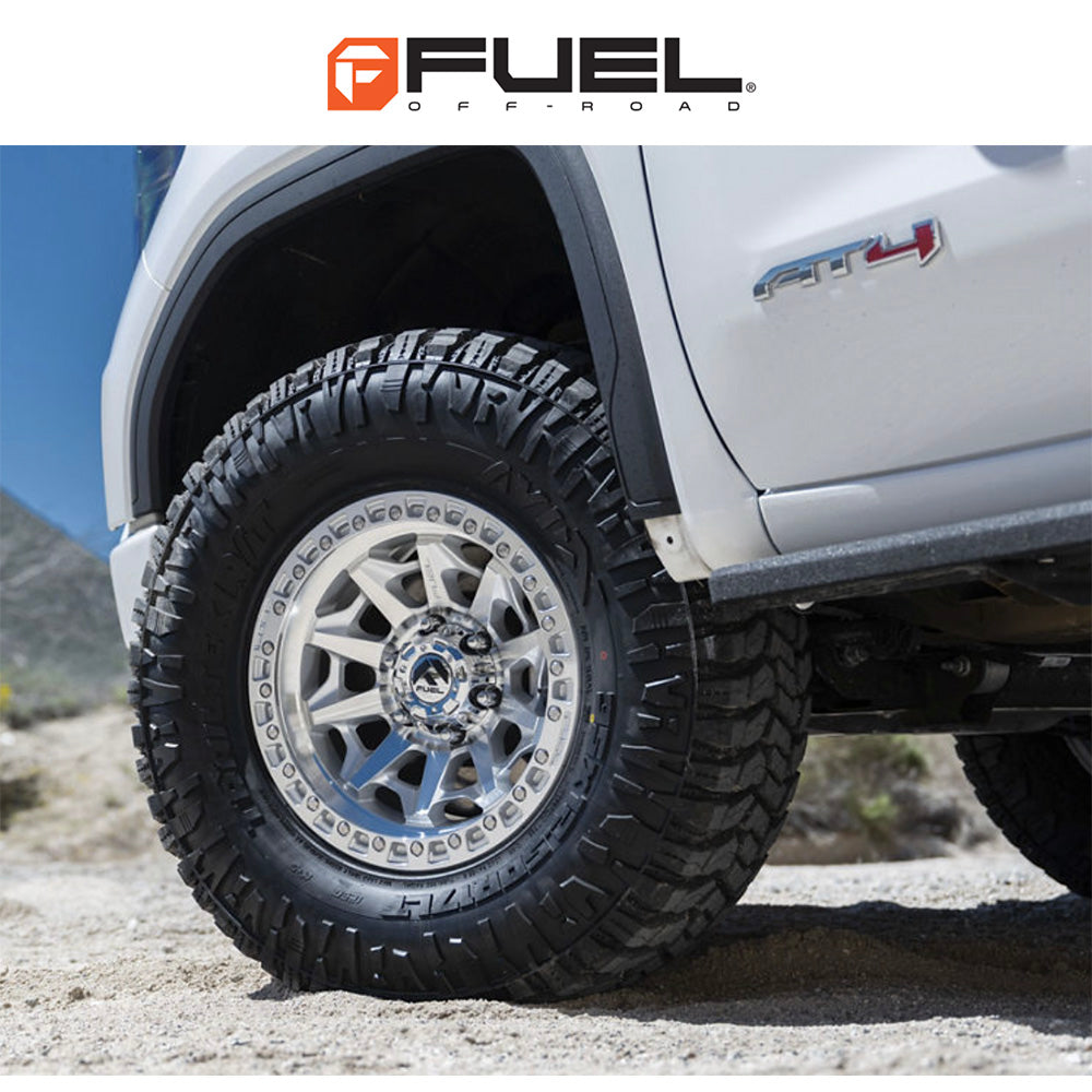 トヨタ ランドクルーザー用 フューエル カバート 18x9J ET 20 フロント、リア シルバーマシンドフェイス ホイール４本セット　Fuel COVERT 18X9 6X5.5 106 +20 SLV-MACH-FC (消費税、送料込み)